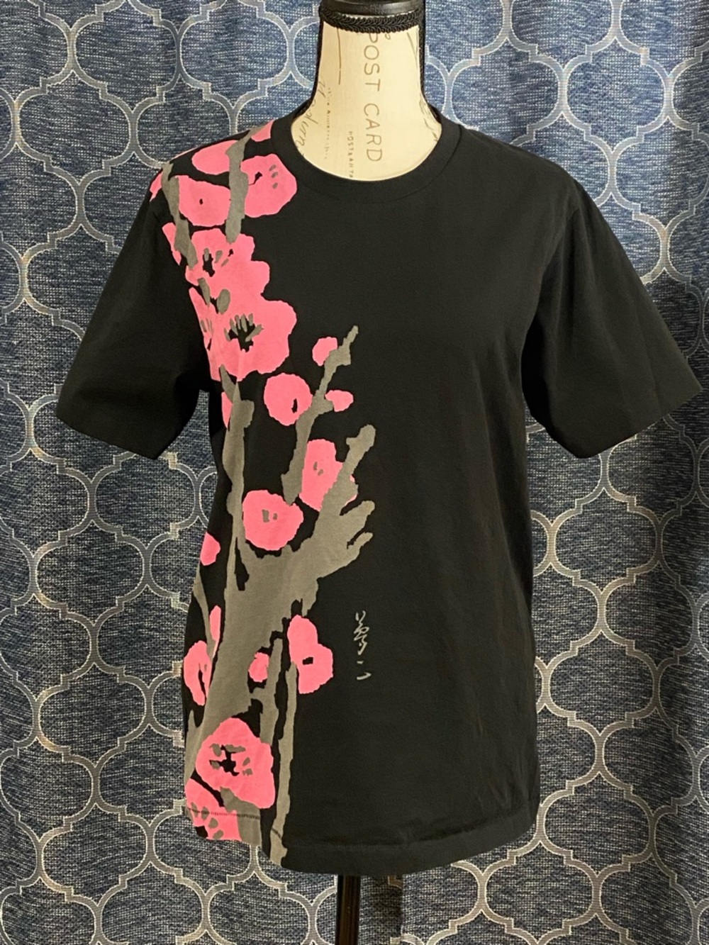 Uniqlo Black Tee with Japanese Cherry  / Sakura Tree Print